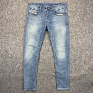 Diesel Sleenker Jeans Men's 31x30 Blue Stretch Skinny Button Fly Italy Low Rise